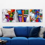 Wallity Faces Pintura Decorativa en Lienzo de 3 Piezas